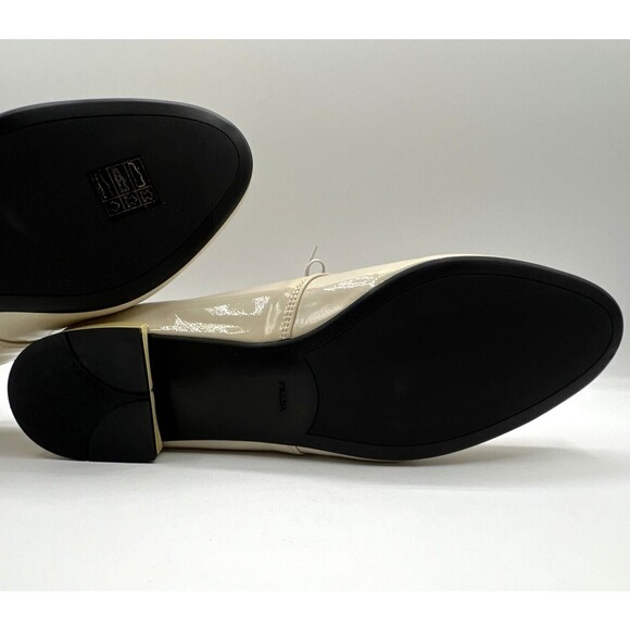 Women's Prada Vernice Soft 2 Oxford Cream Patent Leather New without Tags EU 40 - Picture 9 of 13